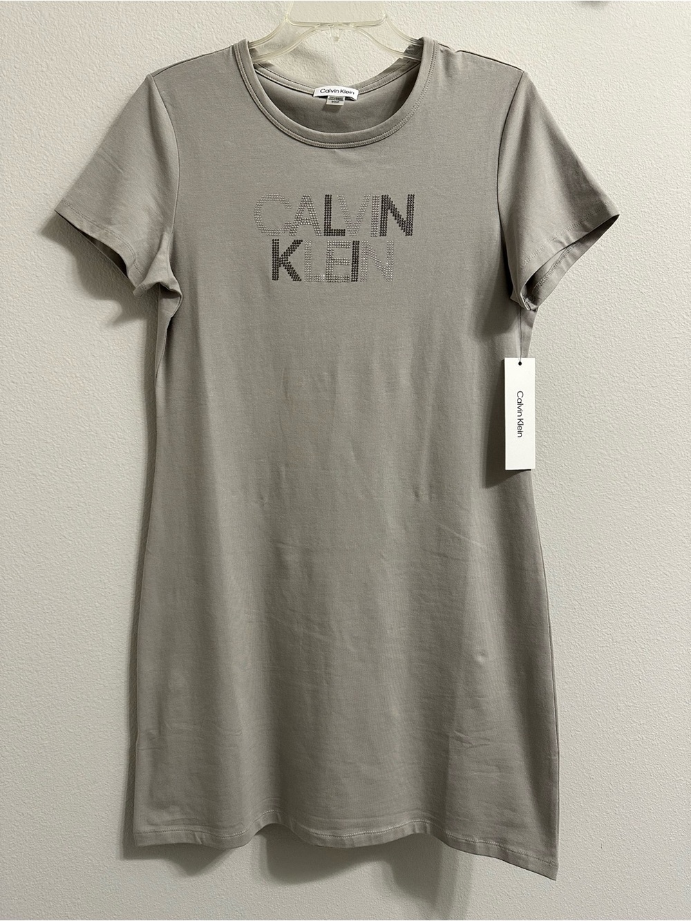 Calvin Klein Women's Taupe Logo Tee Dress size S. - Picture 2 of 6
